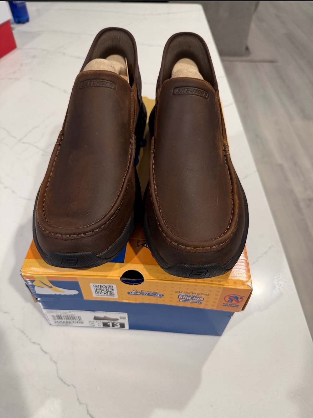 Skechers Men's Slip-On Casual Loafers - Brown size 13- NWT